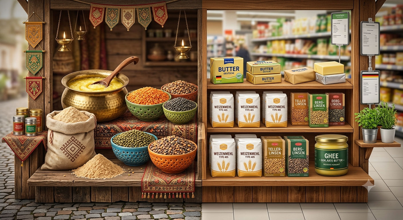 Alternatives to some essential Indian grocery items in German Supermarkets